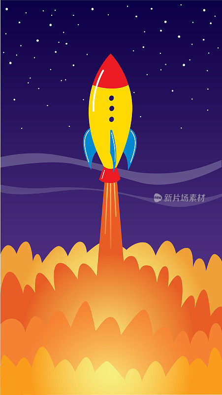 火箭发射的卡通