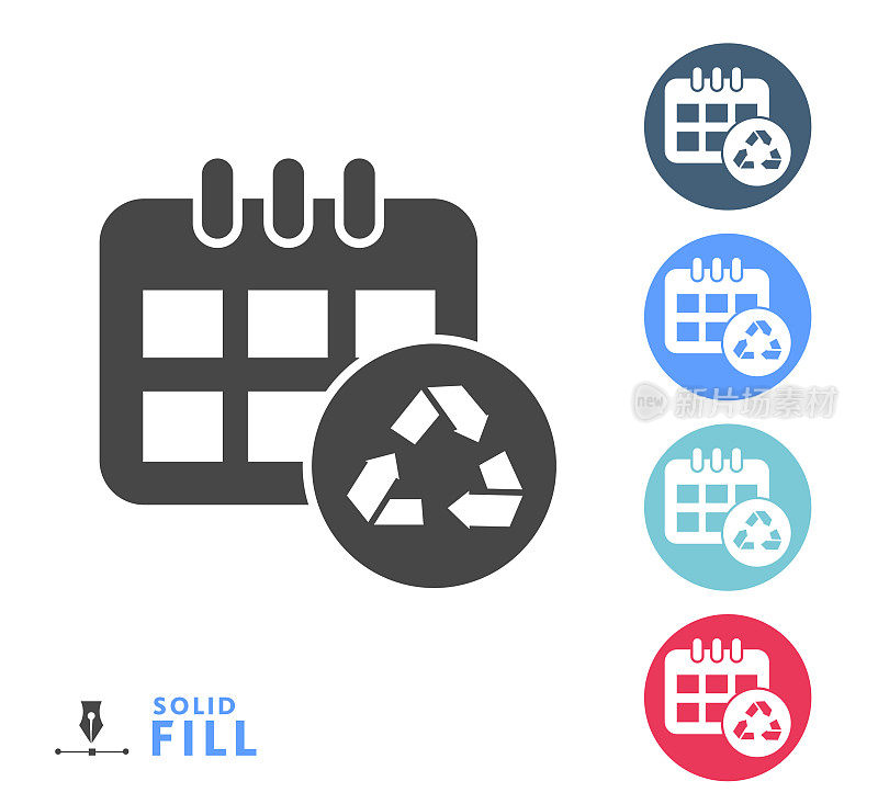 回收日历与回收标志多色圈设置时间表