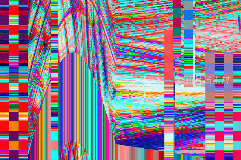 故障迷幻背景旧电视屏幕错误数字像素噪声抽象设计照片故障电视信号故障。垃圾墙纸的技术问题。色彩斑斓的噪音