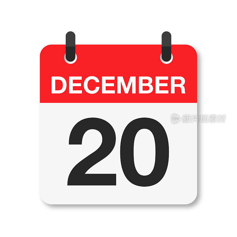 12月20日-每日日历图标-白色背景
