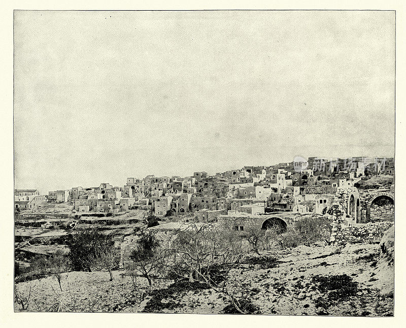 伯利恒，巴勒斯坦，维多利亚19世纪，Vintaeg照片