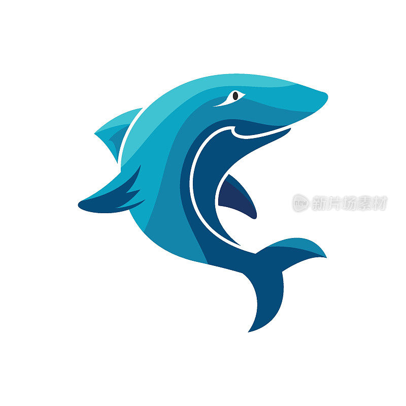 鲨鱼标志插图