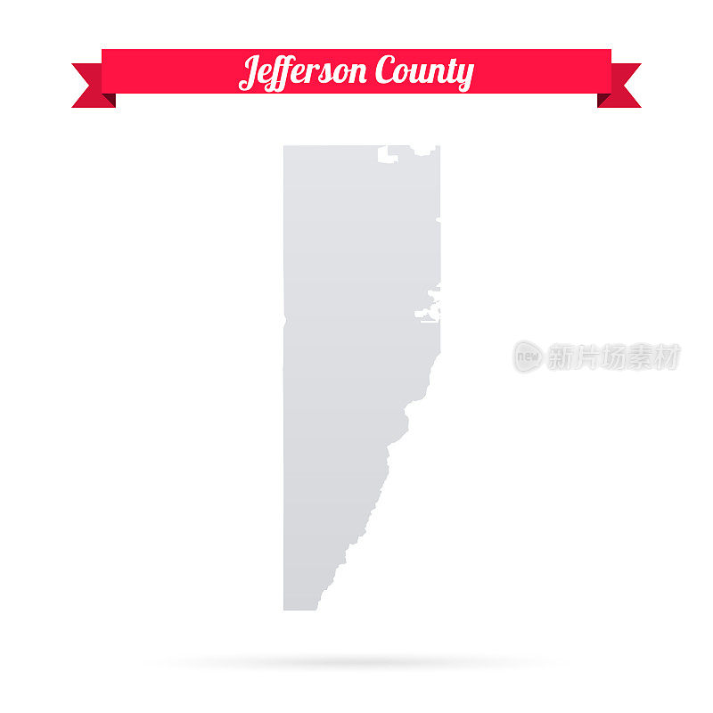 科罗拉多州杰斐逊县。白底红旗地图