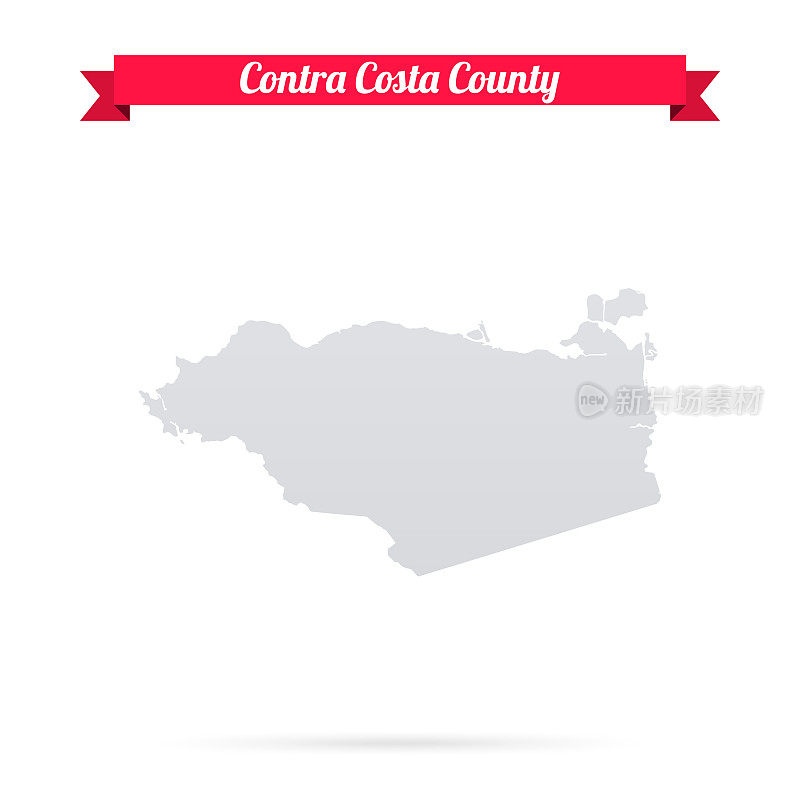 康特拉科斯塔县，加州。白底红旗地图
