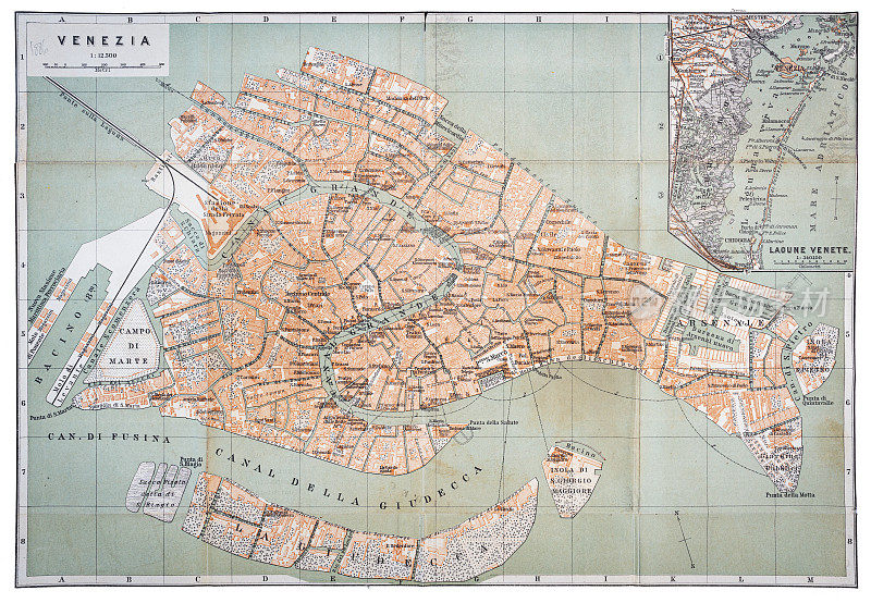 1886年意大利威尼斯的古地图