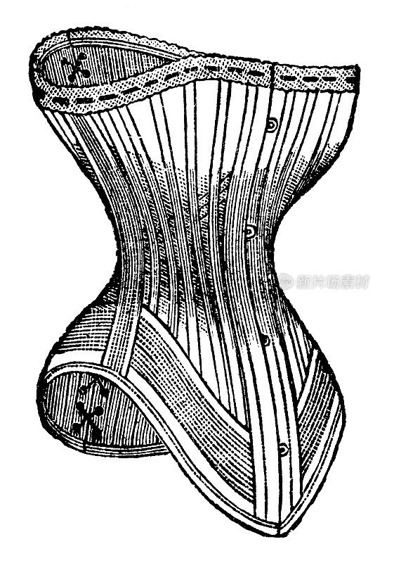 19世纪90年代维多利亚时代的时尚,19世纪高臀的女士贴身胸衣