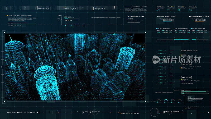 未来HUD全息数字城市地图
