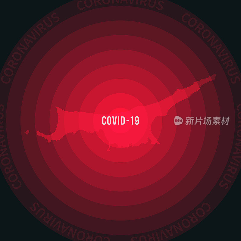 塞浦路斯北部COVID-19传播地图。冠状病毒爆发