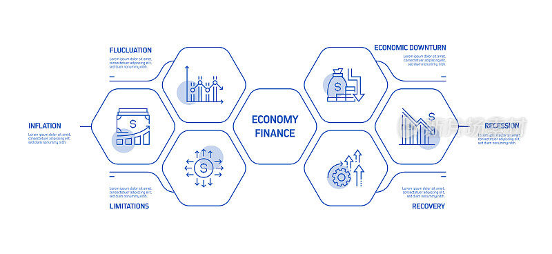 经济和金融概念信息图模板，元素和图标。简单的矢量信息图设计