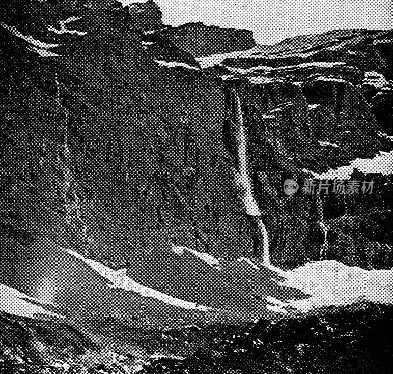 法国比利牛斯山脉加瓦尼马戏团的加瓦尼瀑布——19世纪