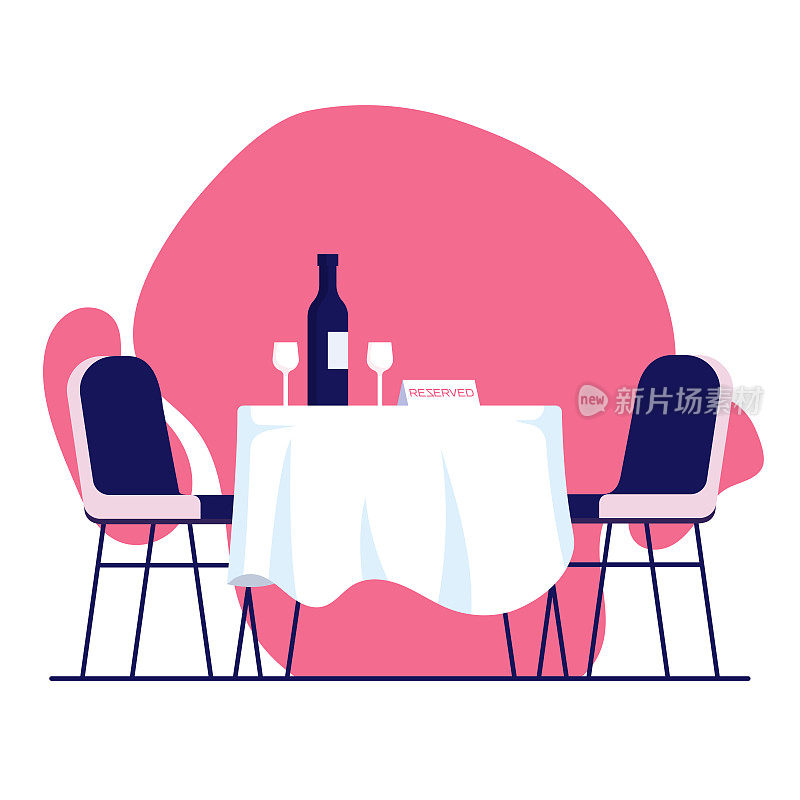餐厅，食物和饮料相关矢量插图