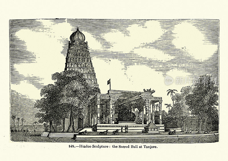 Brihadeeswarar寺庙，坦贾维尔，印度，19世纪
