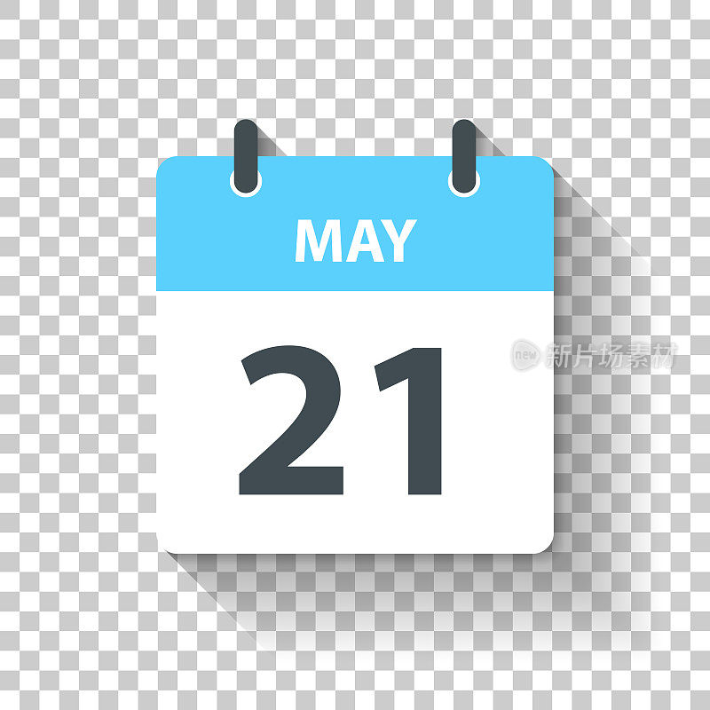 5月21日-扁平化设计风格的每日日历图标