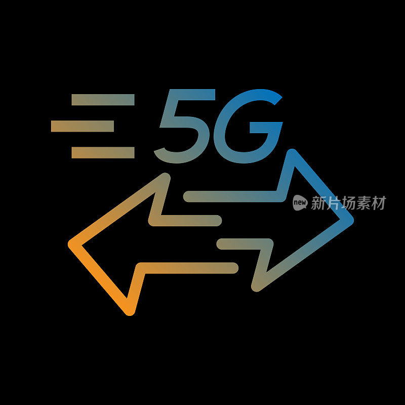 5G互联网线图标，轮廓矢量符号