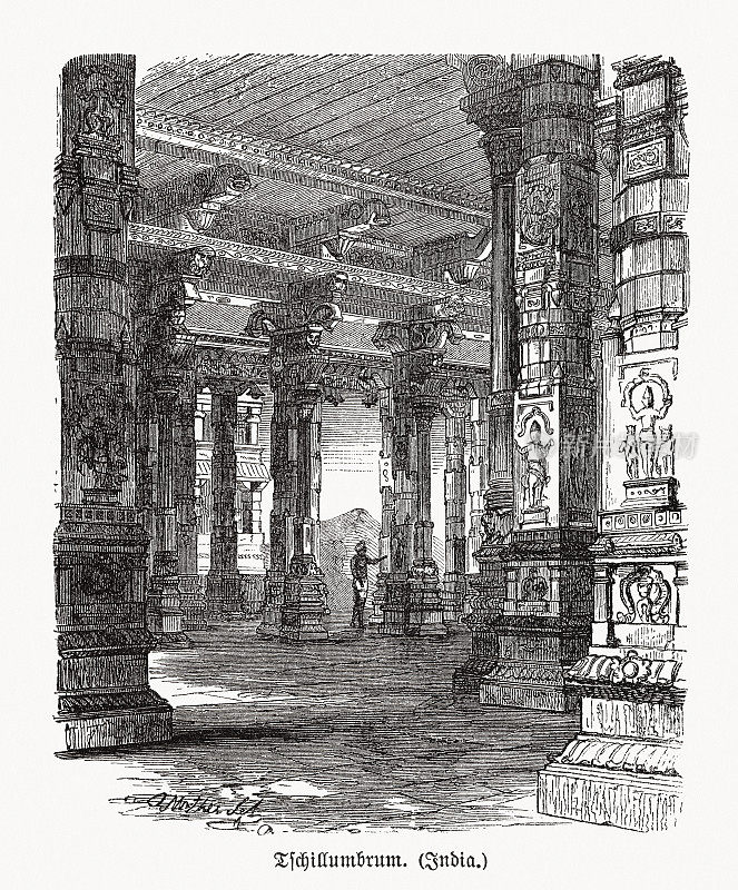 印度Tschillumbrum神庙，木刻，1893年出版