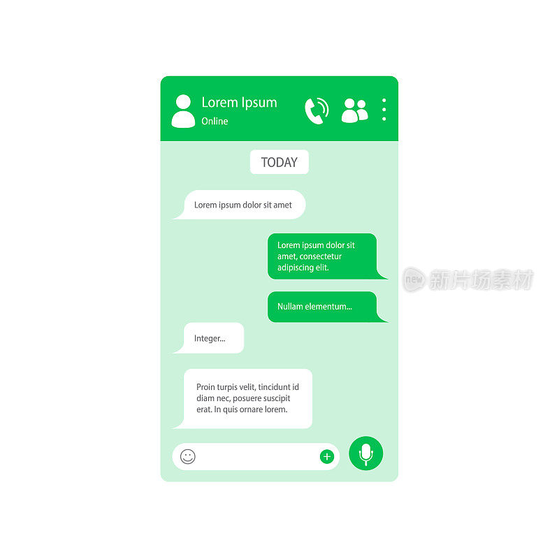 智能手机与messenger聊天屏幕