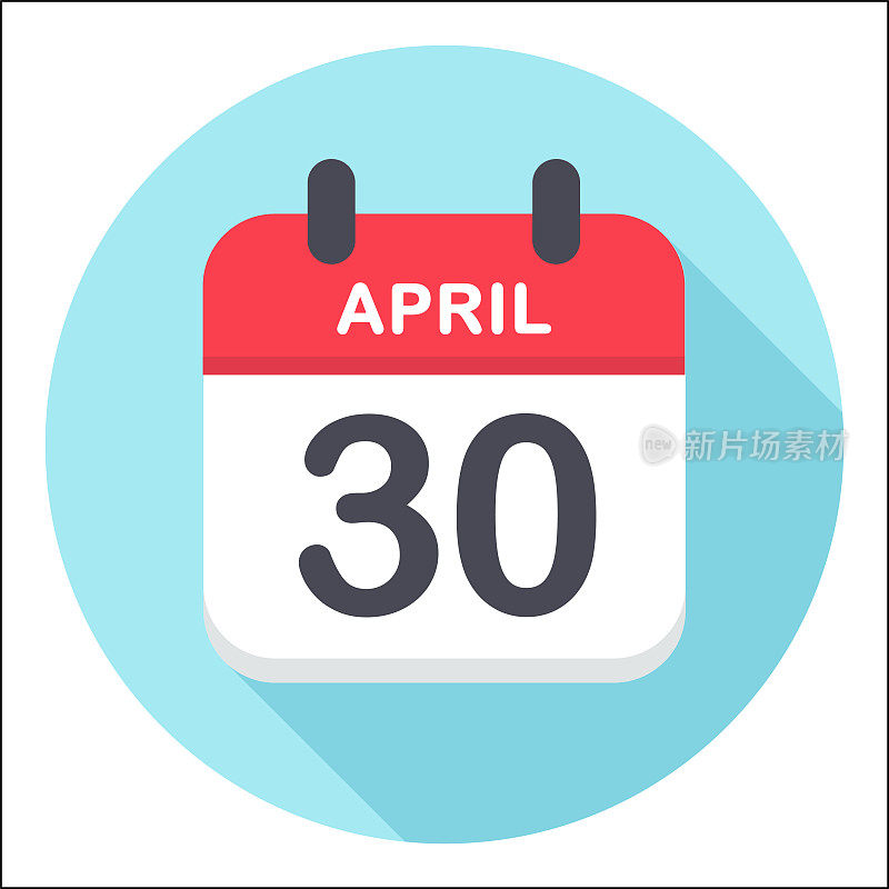 4月30日-日历图标-圆形