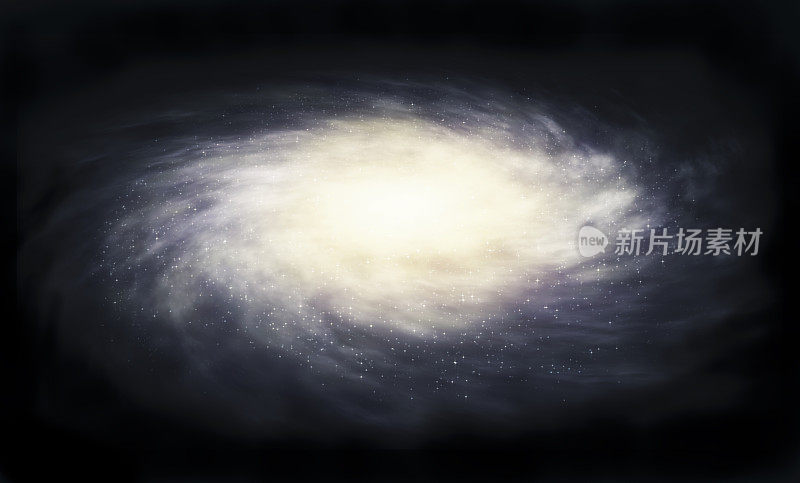 旋涡星系孤立于黑色背景之上。外太空，宇宙艺术和科幻概念。