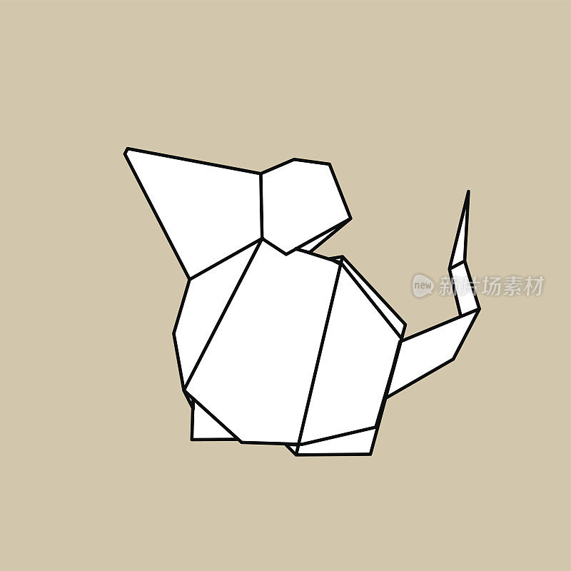 动物折纸向量