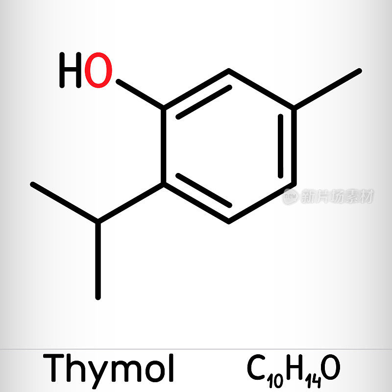 麝香草酚、IPMP分子。它是酚，是伞花烃的天然单萜衍生物。从百里香油或其他挥发油中提取的。骨骼的化学公式