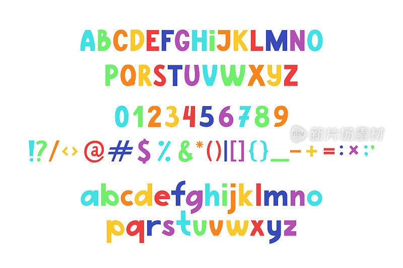 手绘抽象极简主义现代字体字母表。字体字体大写，数字。