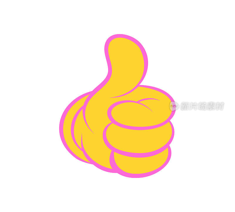 大拇指卡通风格的绘画