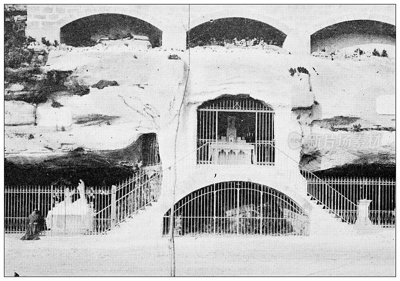 古代图片:圣安东尼洞穴的帕多瓦，布里夫-拉-盖拉德