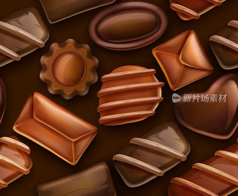 巧克力糖果无缝图案