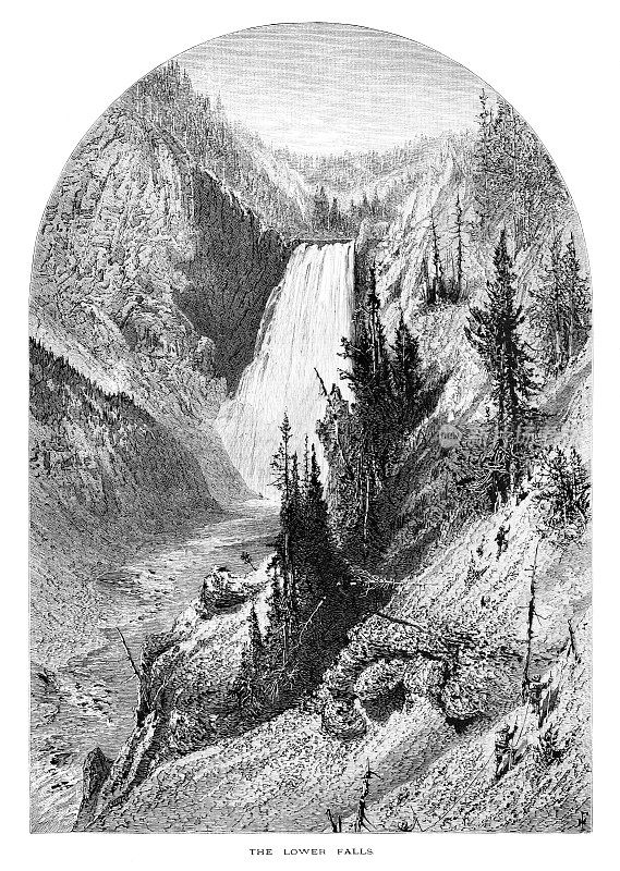 黄石国家公园的低瀑布，怀俄明州，蒙大拿州和爱达荷州，美国，地理