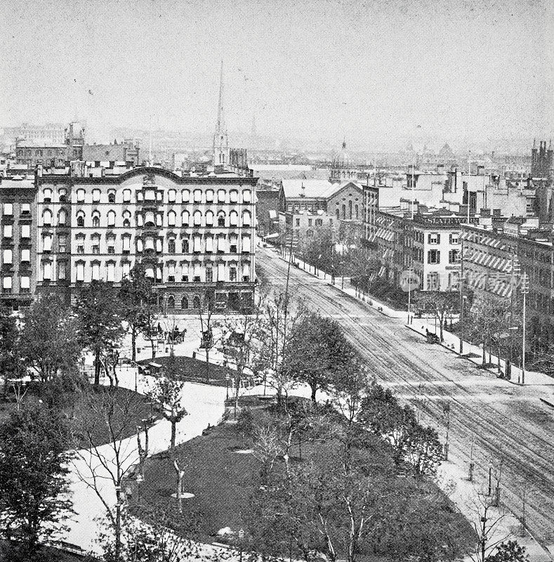 1870年,纽约市,联合广场东北角