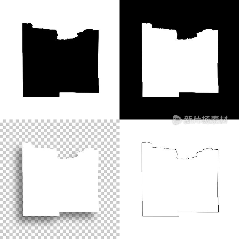 明尼苏达州库奇欣县。设计地图。空白，白色和黑色背景