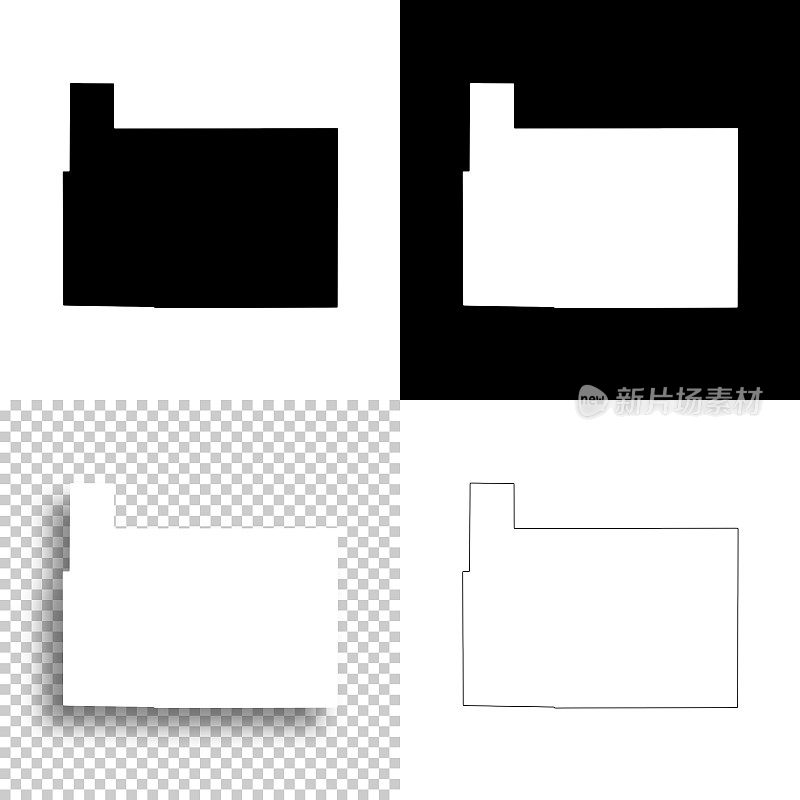 里奥格兰德县，科罗拉多州。设计地图。空白，白色和黑色背景