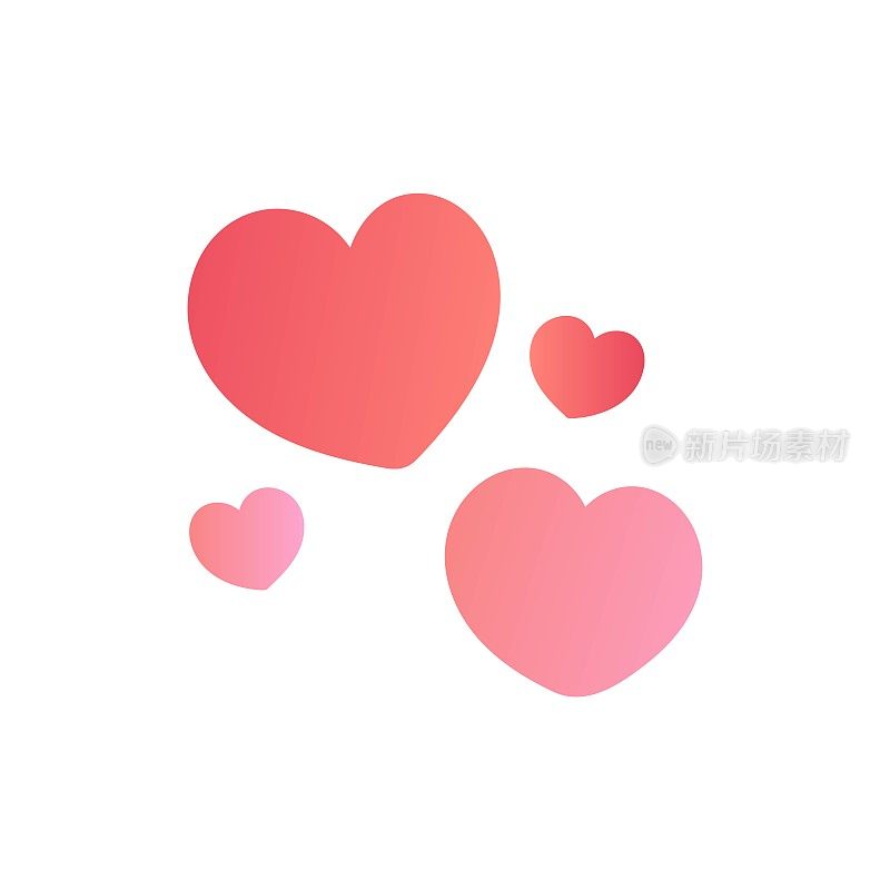 心形插画类型6为情人节,甜蜜的色彩主题