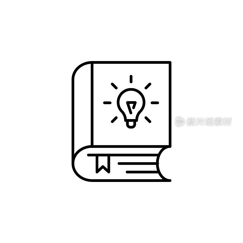 具有可编辑笔画的创意图书线图标。Icon适用于网页设计、移动应用、UI、UX和GUI设计。