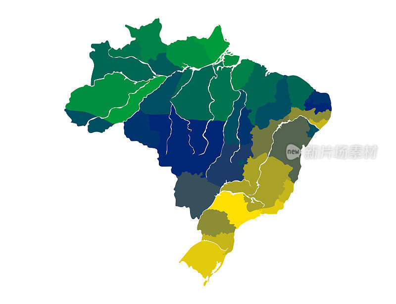 巴西地图上有河流。