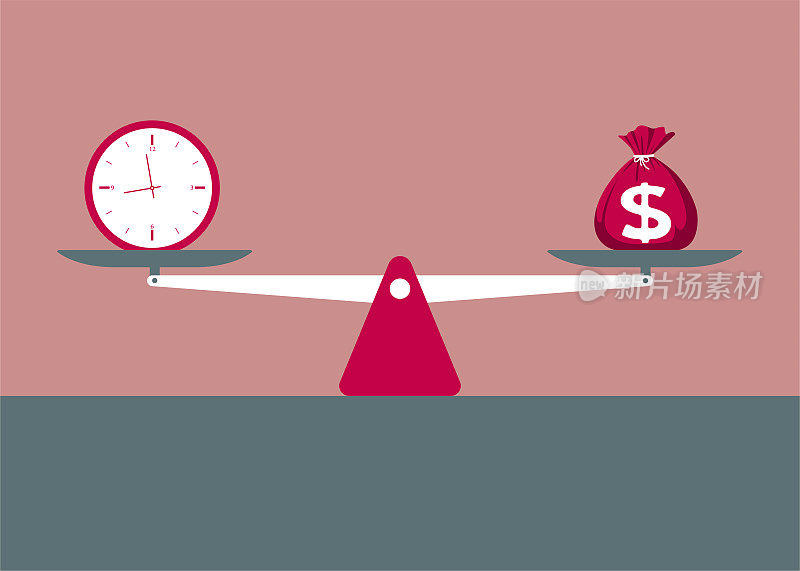 矢量画出平衡比例尺,时间就是金钱。