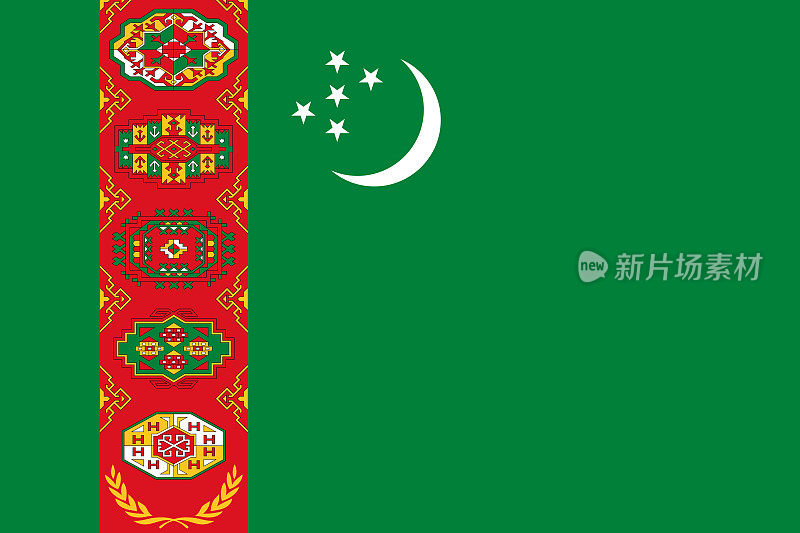 土库曼斯坦亚洲国旗