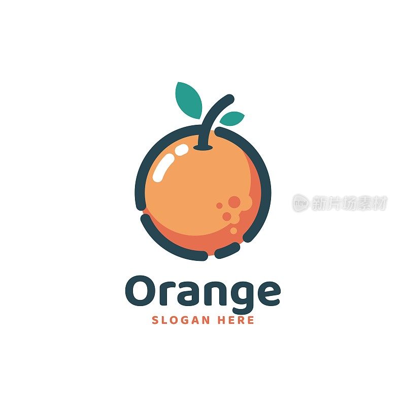 矢量Logo插图橙色简单的吉祥物风格。