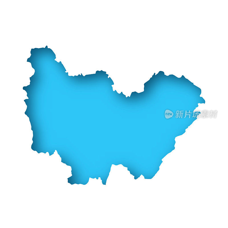 勃艮第-弗朗什-孔德地图-白纸，蓝色背景