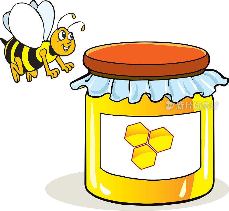 蜜蜂和一罐蜂蜜