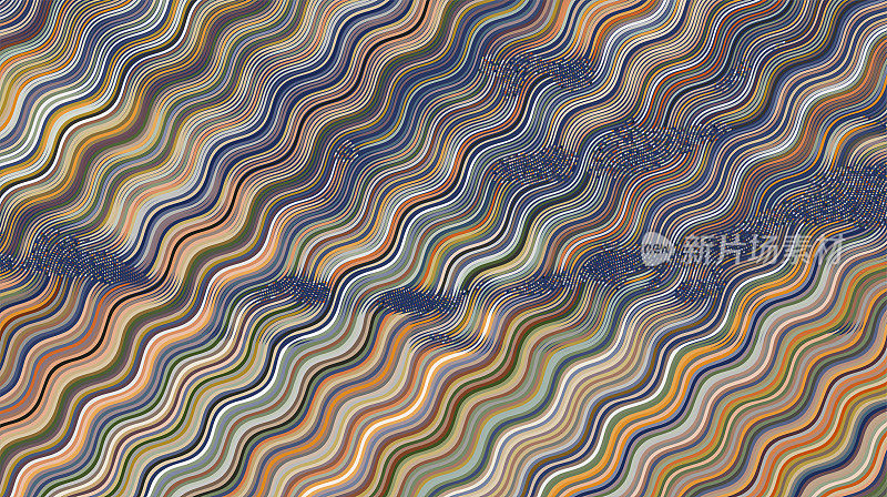 抽象色彩曲线波条纹运动图案背景