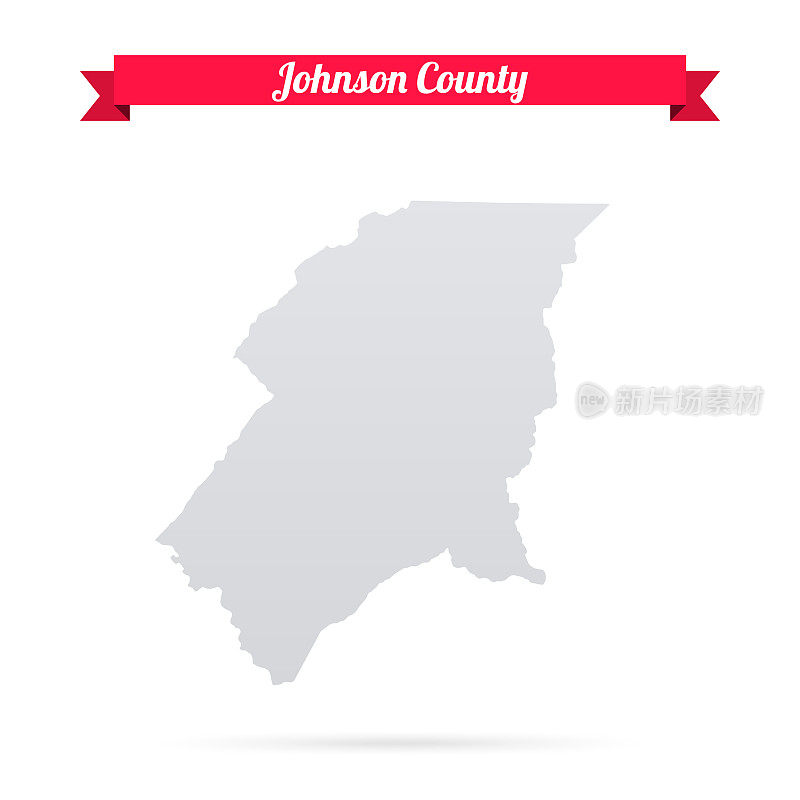 约翰逊县，田纳西州。白底红旗地图