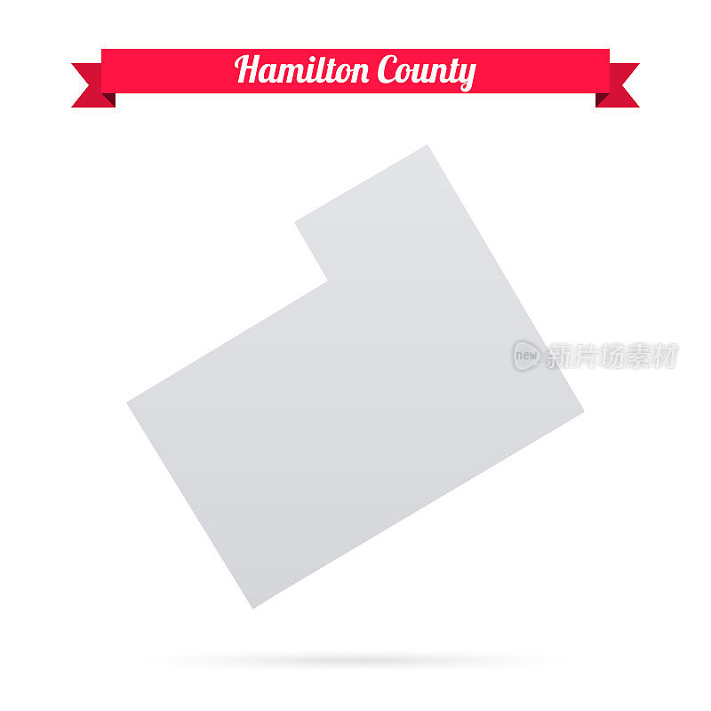 汉密尔顿县，德克萨斯州。白底红旗地图