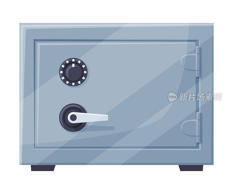 用于保护有价值的物体矢量插图的封闭金属保险箱或保险箱