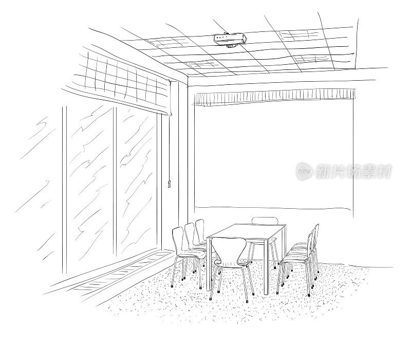 会议室的室内草图。