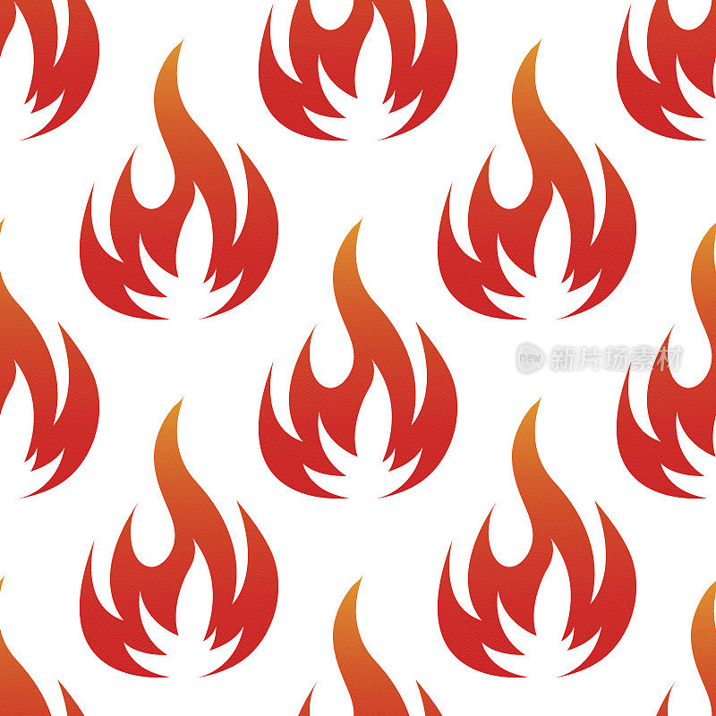 红色火焰和橙色火焰无缝图案