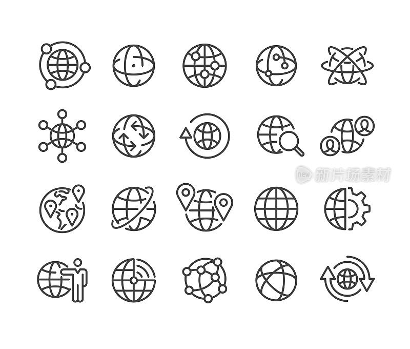 全球和通讯图标集-经典系列