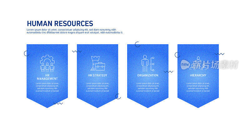 人力资源信息图表模板，元素和图标。简单的矢量信息图设计