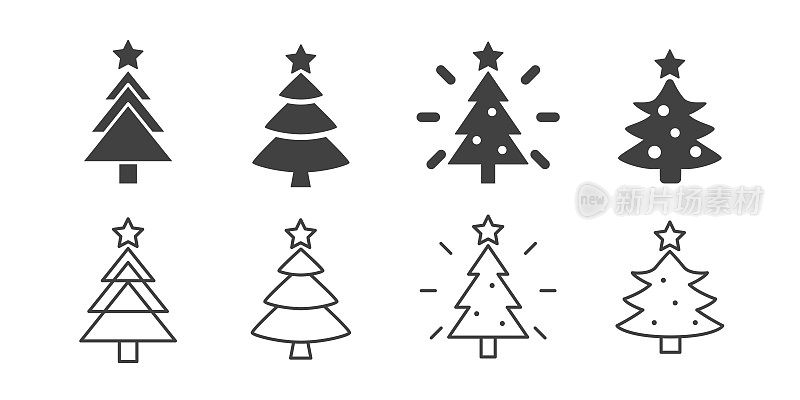 圣诞树-插图图标