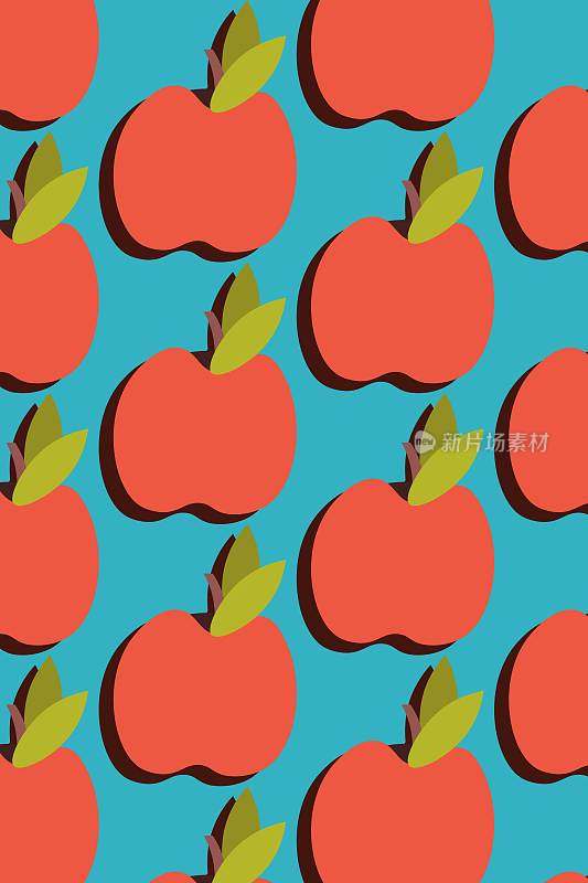 红苹果图案海报